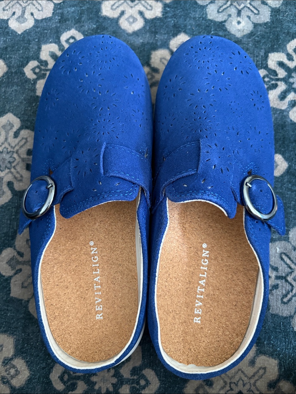 Revitalign Orthotic Adjustable Suede Mules - Siesta Eclipse